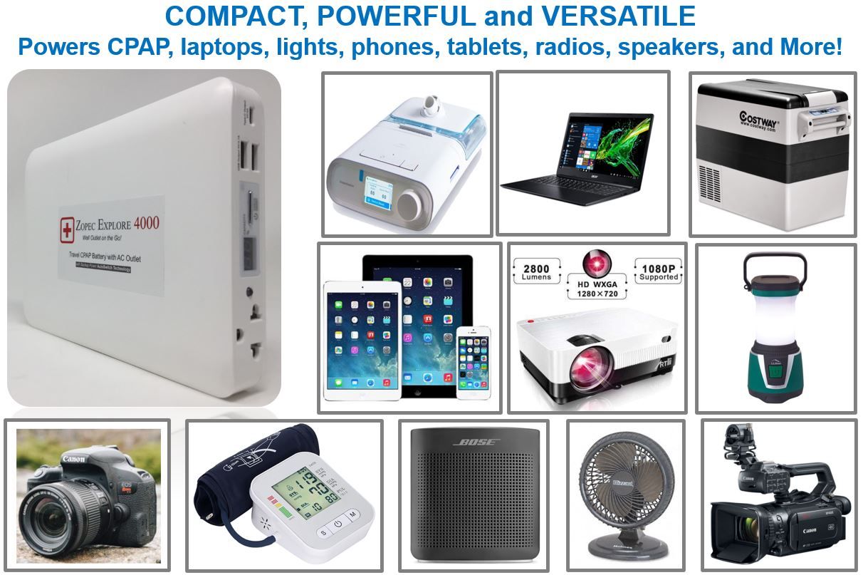 Zopec EXPLORE 4000 Universal CPAP and BiPap UPS Battery - j Zopec EXPLORE 4000 Universal CPAP and BiPap UPS Battery - j